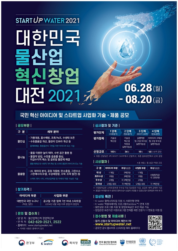 2021 대한민국 물산업 혁신창업 대전(STARTUP WATER 2021)-poster