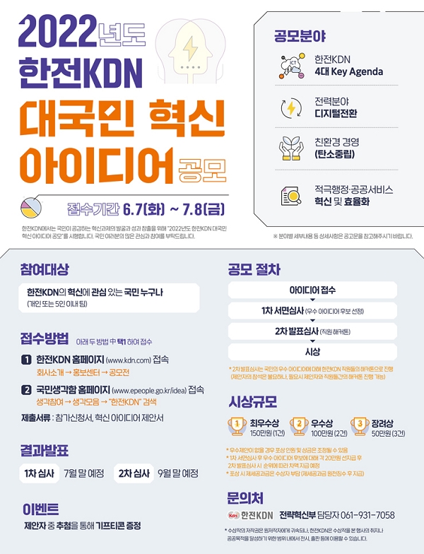 2022년도 한전KDN 대국민 혁신 아이디어 공모전-poster