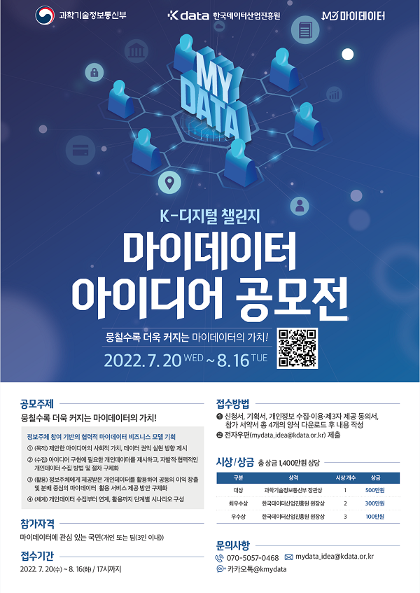 한국데이터산업진흥원 2022 마이데이터 아이디어 공모전-poster